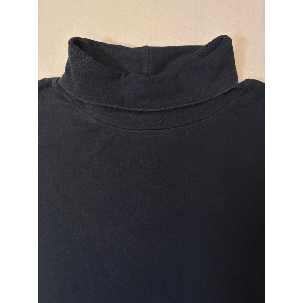 Woolrich Mens 2XL Black Long Sleeve Turtleneck Cotton Knit Shirt Layering Top